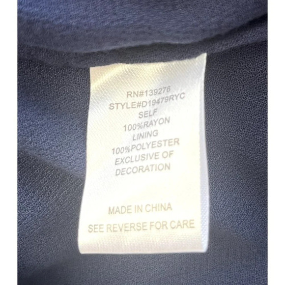 Daniel Rainn Stitch Fix Navy Blue Cory Scallop Eyelet Blouse S - Picture 6 of 6